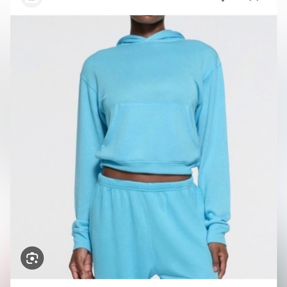 SKIMS French Terry Modal Classic light weight Hoodie Cyan - Picture 1 of 4